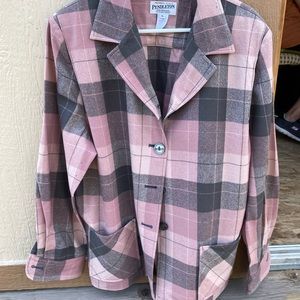 Pendleton pink and grey plaid jacket